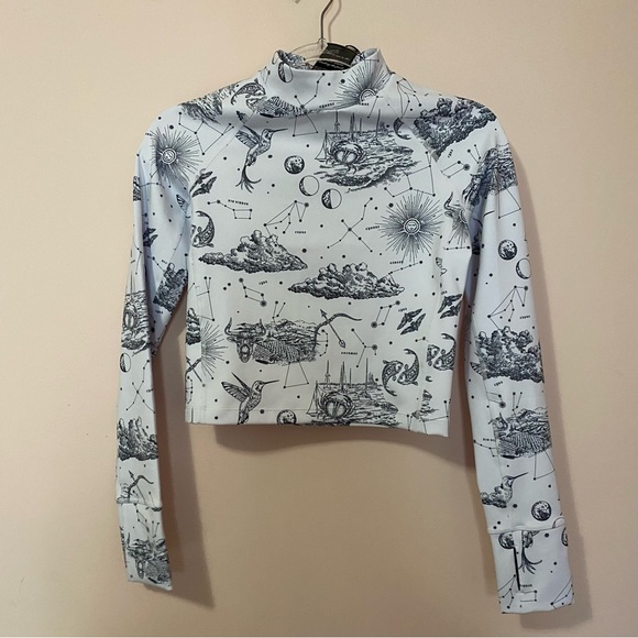 NWT Greyson Dreamers Toile Nova mock neck athletic shirt with zipper - Picture 3 of 12